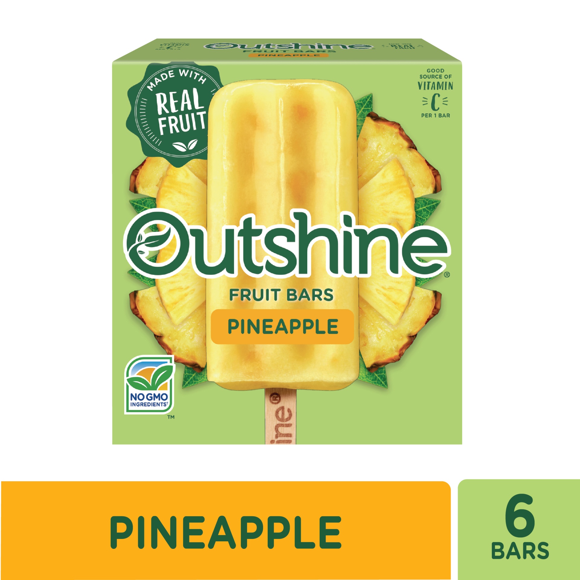 slide 1 of 6, Outshine Pineapple Frozen Fruit Bars, 6 ct