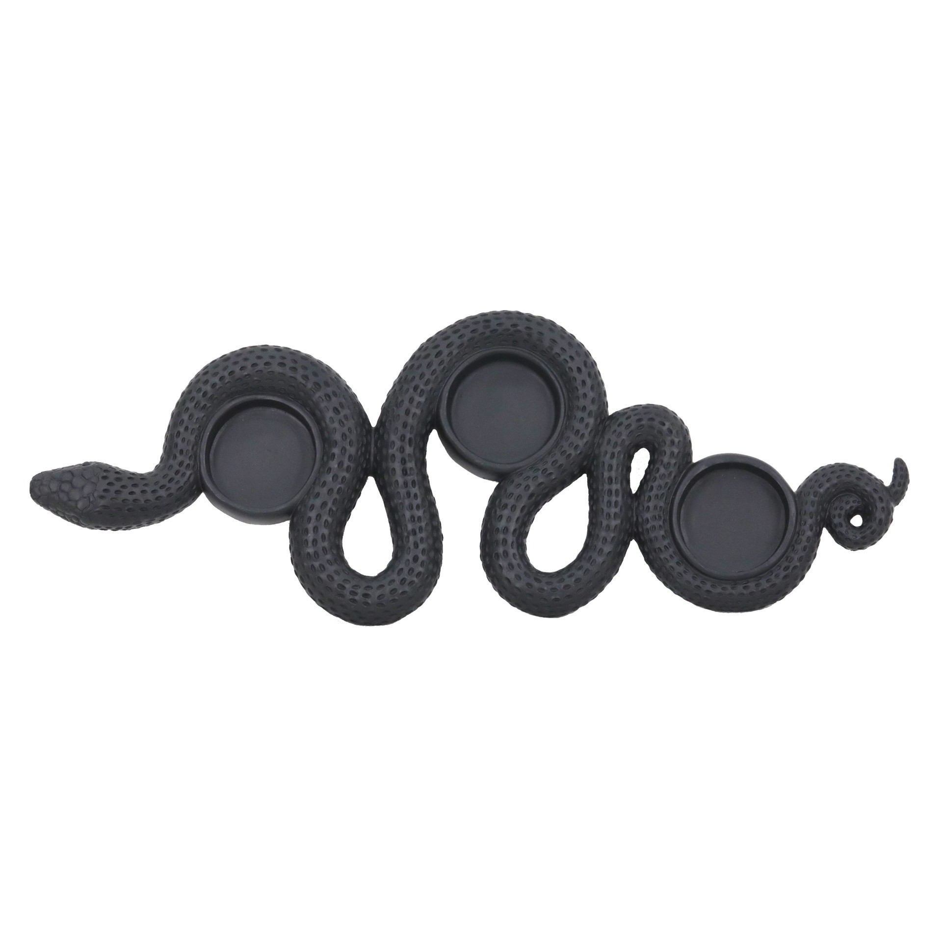 slide 2 of 2, 15.5" Black Snake Tealight Holder By Ashland, 15.5 in x 4.1 in x 5.9 in