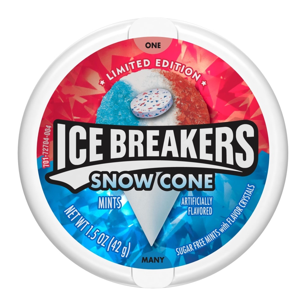slide 1 of 1, Ice Breakers Limited Edition Snow Cone Flavored Mints, 1.5 oz