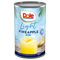 Dole Juice Light Pineapple Juice Drink Not From Concentrate 46oz Can Label SKU 00920