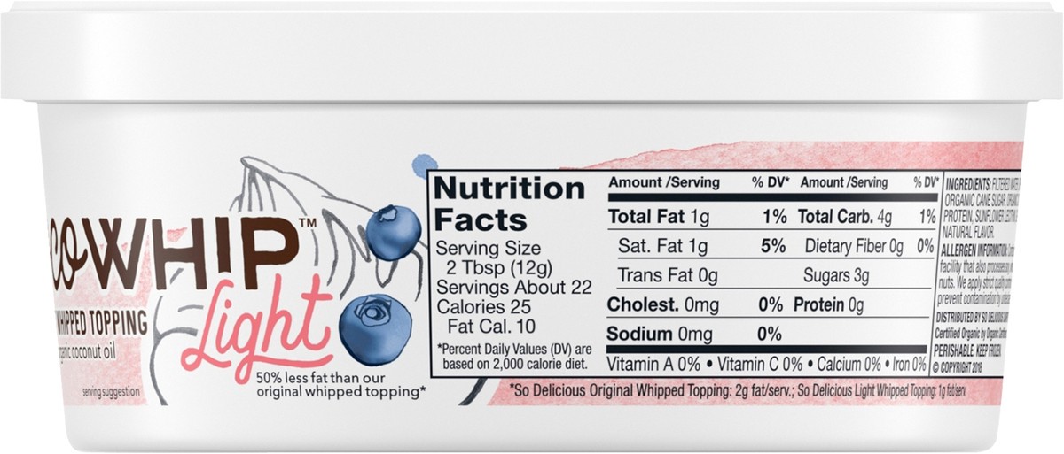 slide 10 of 13, So Delicious Cocowhip Coconut Whipped Topping, Light, Dairy Free, Vegan, Non-GMO, Kosher, 9 OZ Tub, 9 oz