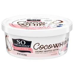 So Delicious Cocowhip Coconut Whipped Topping, Light, Dairy Free, Vegan, Non-GMO, Kosher, 9 OZ Tub
