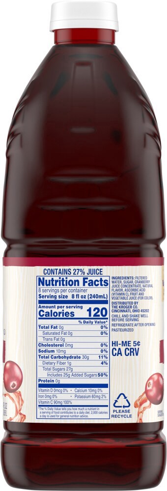 slide 2 of 2, Kroger® Cranberry Juice Cocktail, 64 fl oz