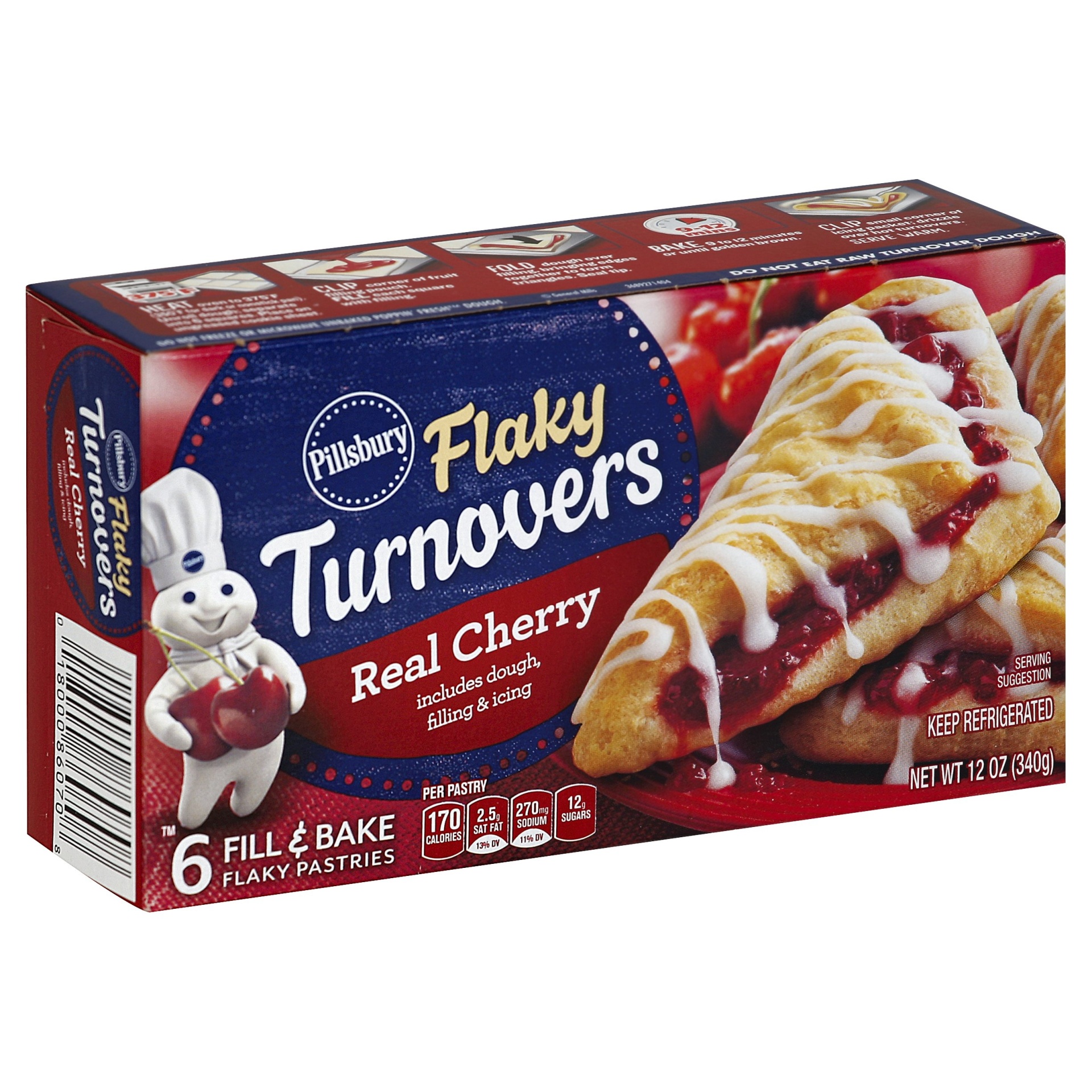 slide 1 of 1, Pillsbury Cherry Turnover, 6 ct; 12 oz