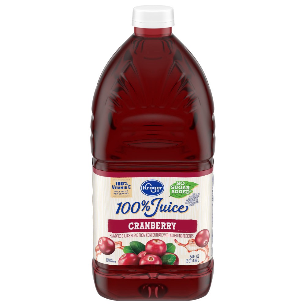 slide 1 of 2, Kroger® 100% Cranberry Juice, 64 fl oz