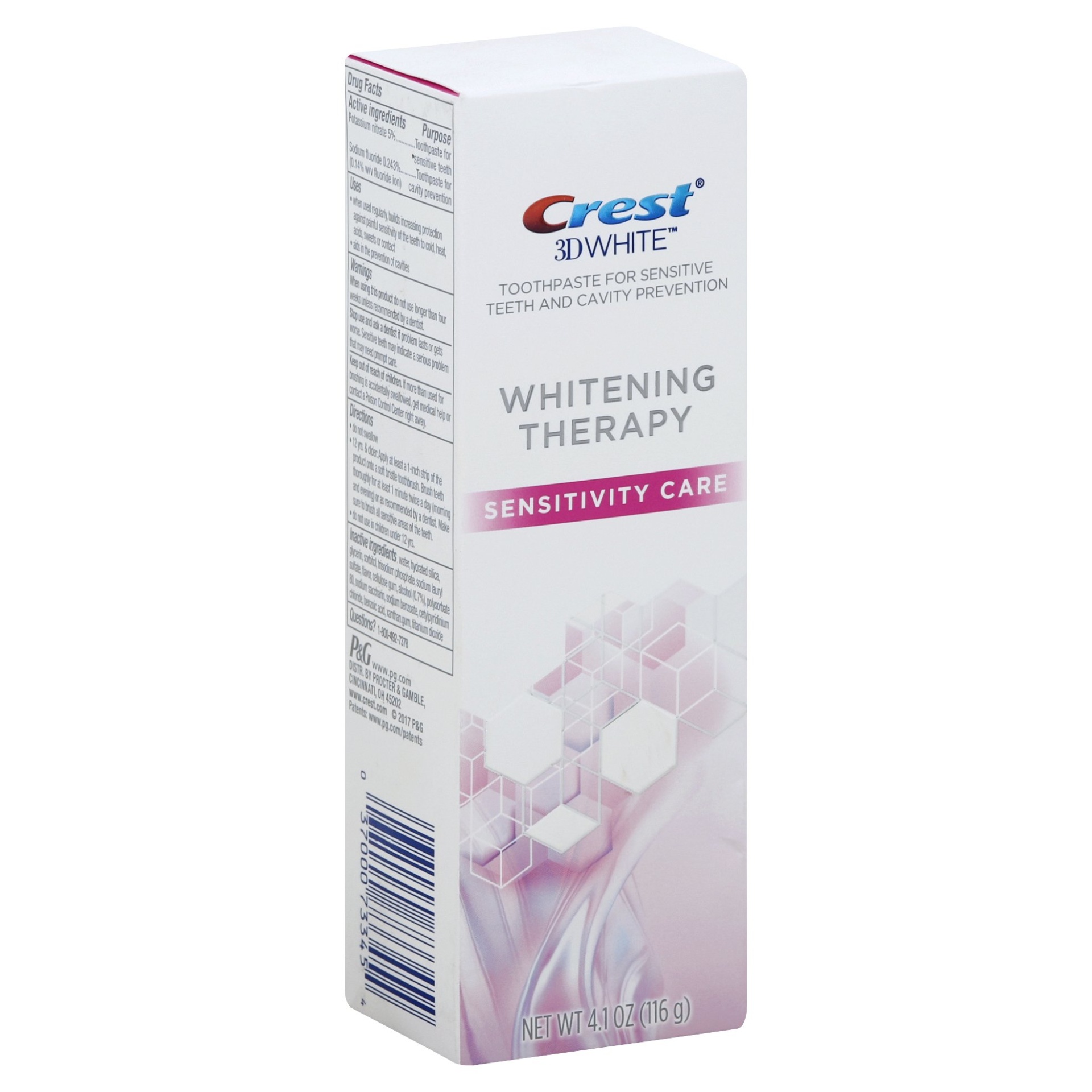 slide 1 of 5, Crest 3D White Whitening Therapy Sensitivity Care Toothpaste, 4.1 oz