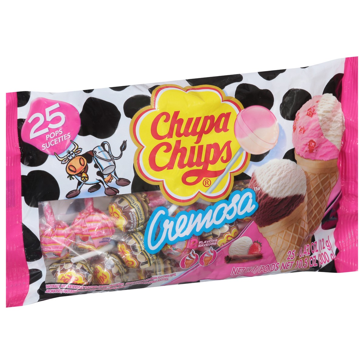slide 9 of 9, Chupa Chups Laydown Bag Cremosa Lolliops - 10.5 oz, 10.5 oz