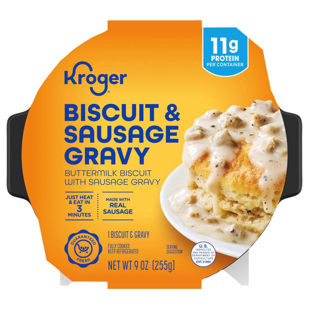 slide 1 of 1, Kroger® Biscuits & Sausage Gravy, 9 oz