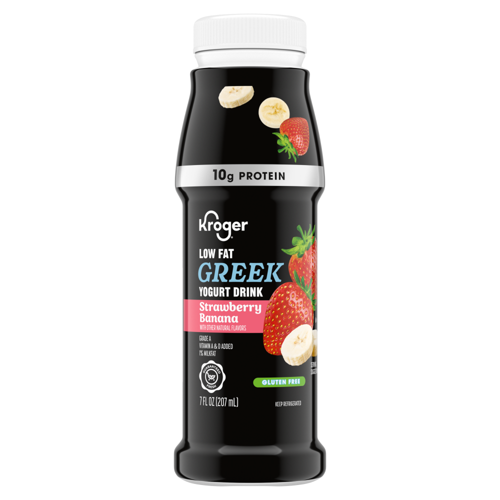 slide 1 of 1, Kroger® Greek Strawberry Banana Yogurt Smoothie, 7 fl oz