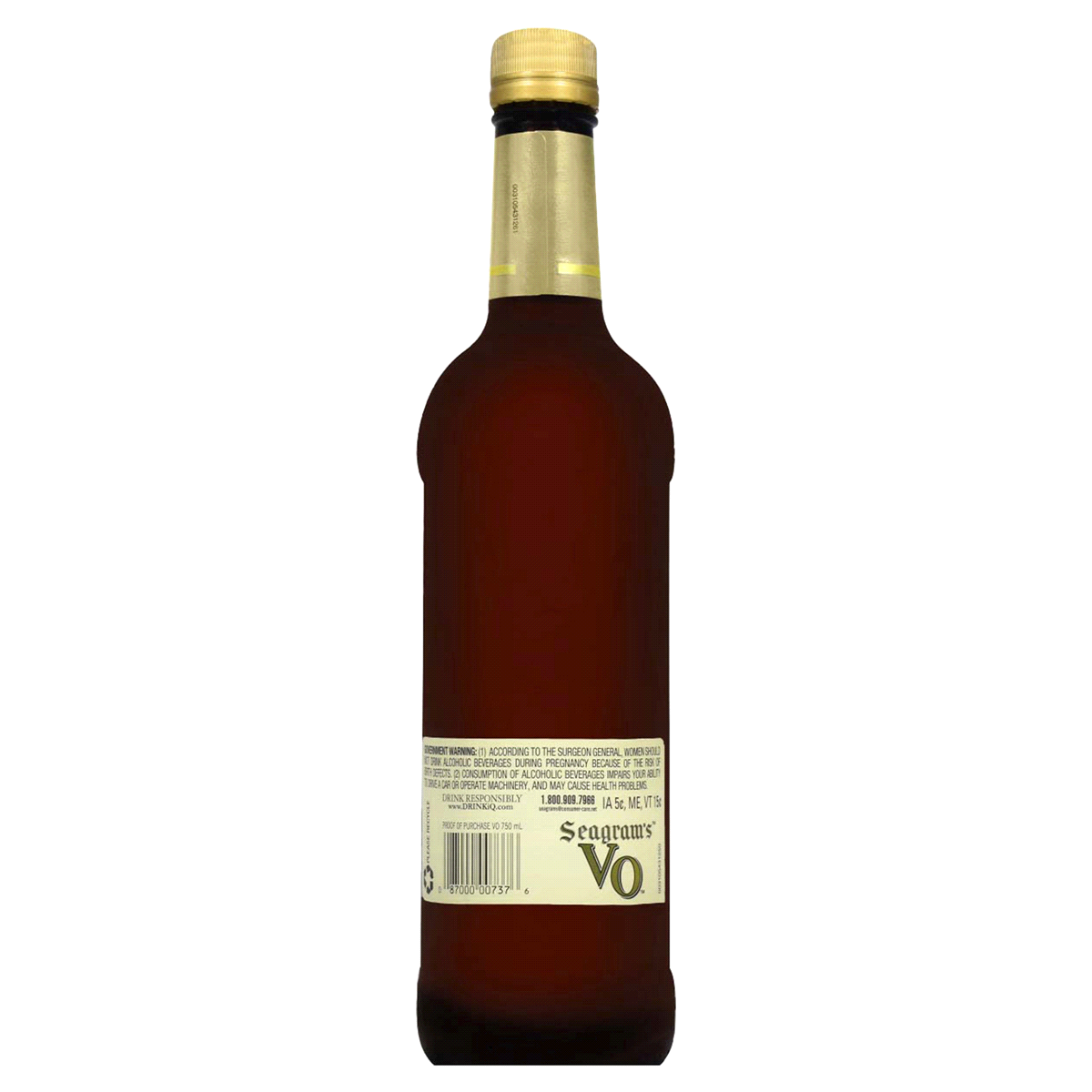 slide 2 of 2, Seagram's Segram's VO Canadian Whisky, 750 ml