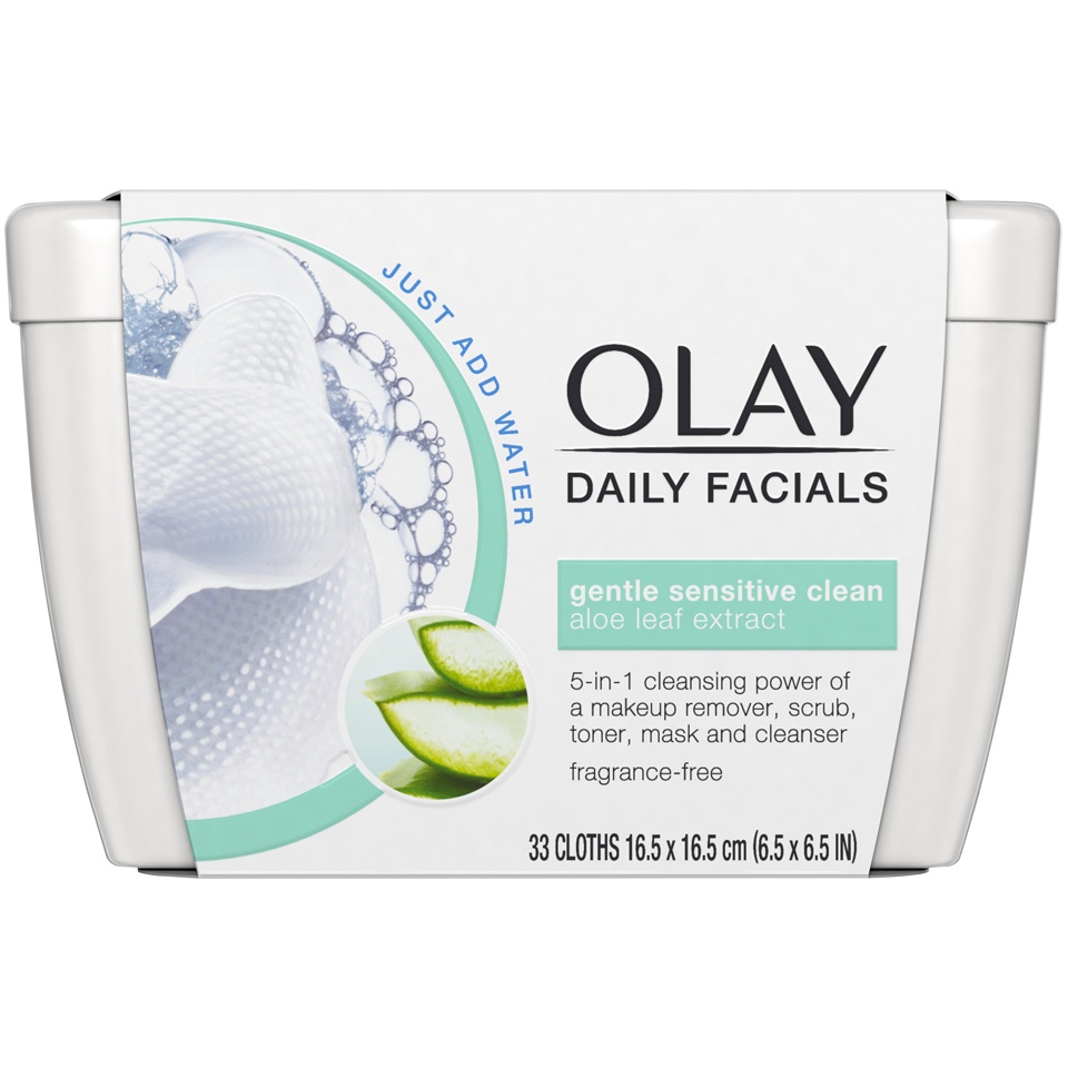 slide 1 of 3, Olay Oil of Olay Daily Cloth Sensitive, 33 ct