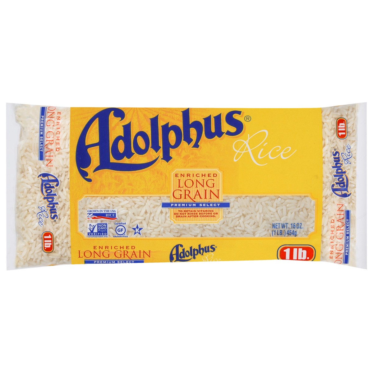 slide 1 of 9, Adolphus Long Grain Enriched Rice 16 oz, 16 oz