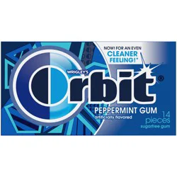 ORBIT Gum Peppermint Sugar Free Chewing Gum, Single Pack, 14 Piece