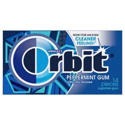 ORBIT Gum Peppermint Sugar Free Chewing Gum, Single Pack, 14 Piece
