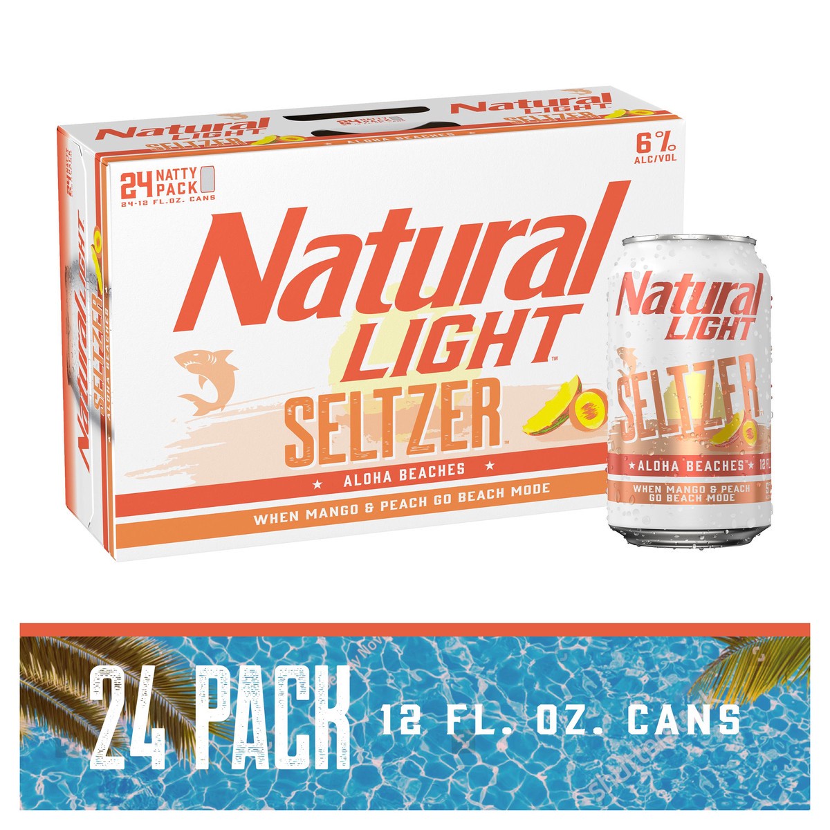 slide 1 of 9, Natural Light Hard Seltzer, 24 ct; 12 fl oz