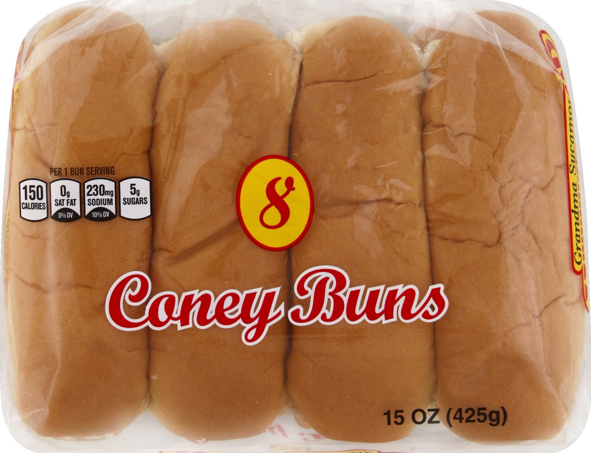 slide 2 of 5, Grandma Sycamores HomeMaid Bread Coney Buns 8 ea, 8 ct