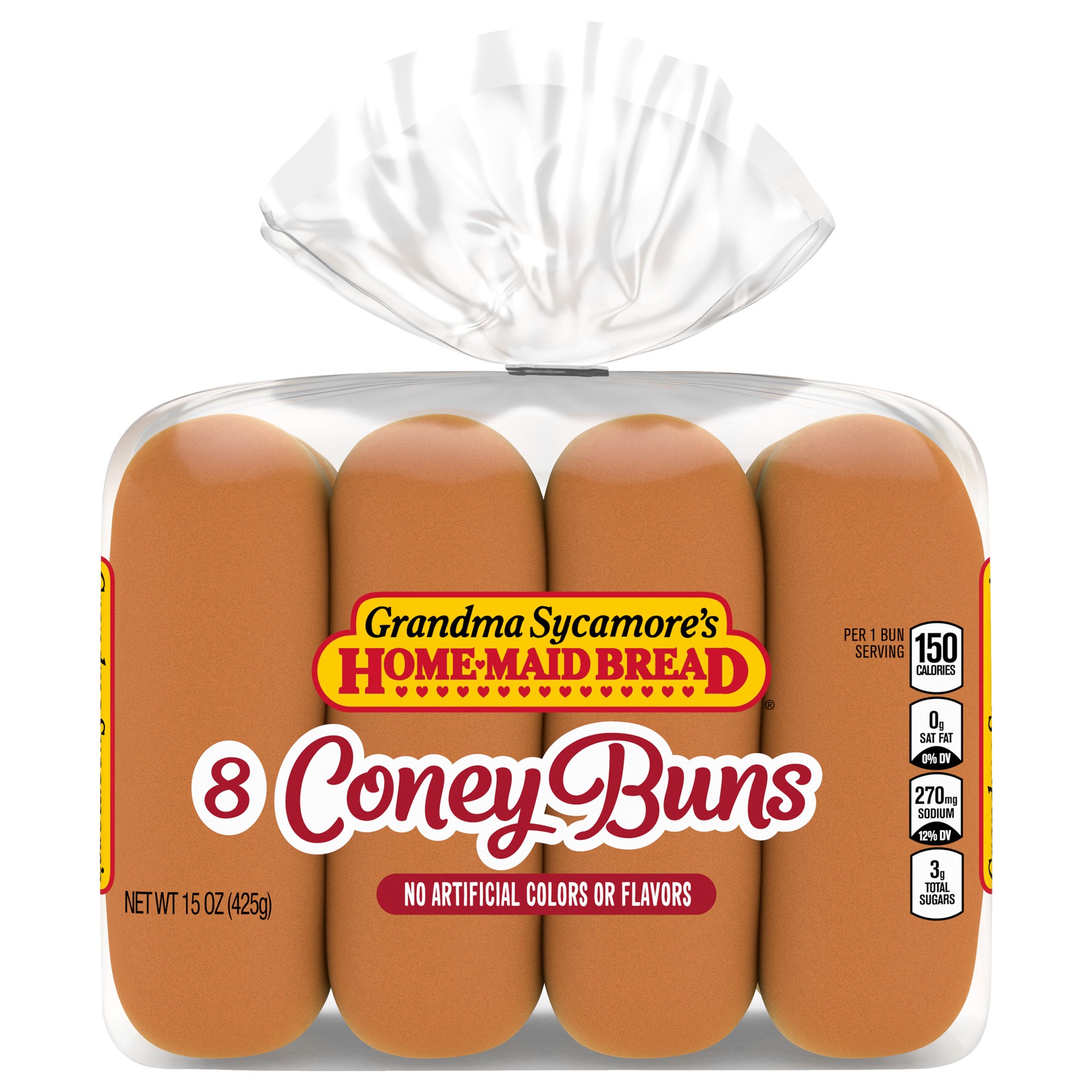 slide 1 of 5, Grandma Sycamores HomeMaid Bread Coney Buns 8 ea, 8 ct