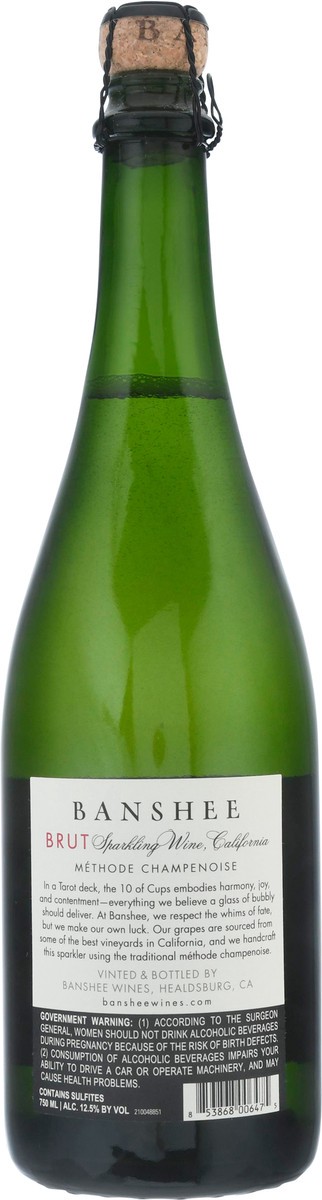slide 10 of 12, Banshee Wines California Brut 750 ml Bottle, 750 ml
