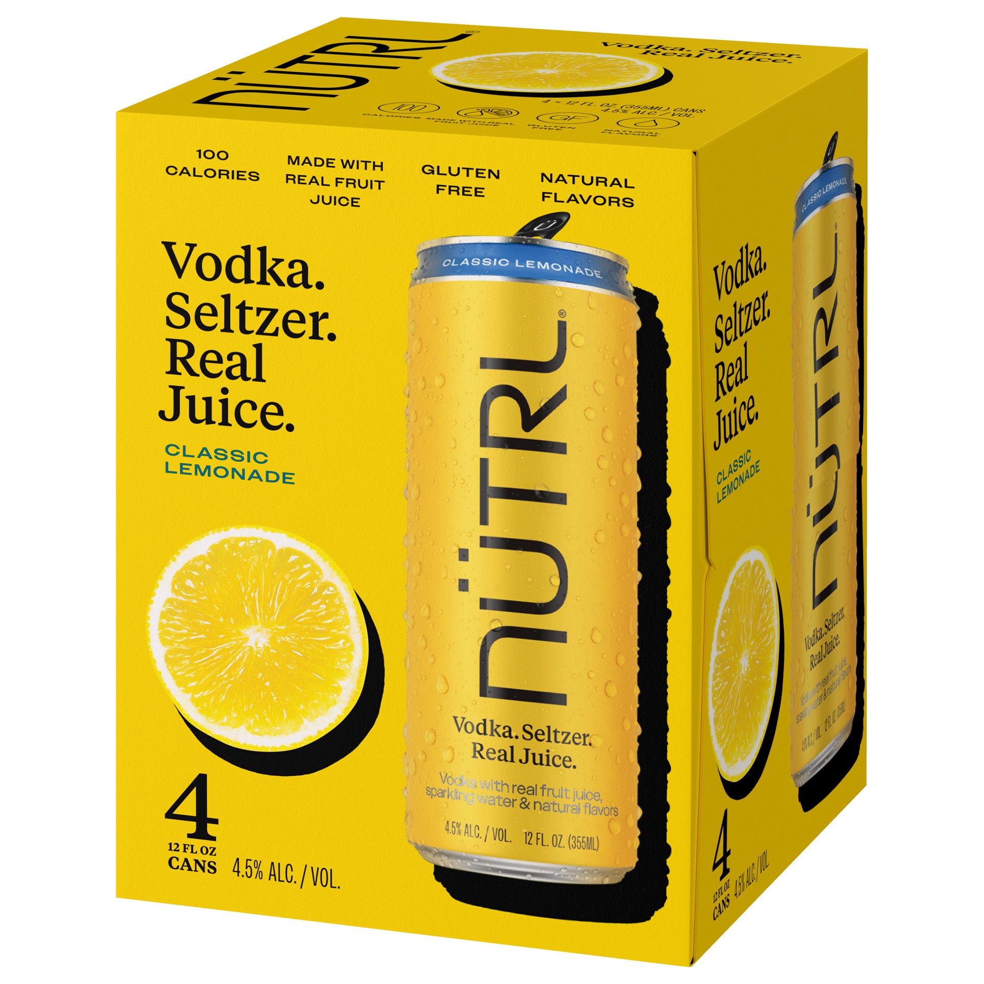 slide 3 of 4, Nutrl Seltzer Classic Lemonade Vodka Seltzer 4 - 12 fl oz Cans, 4 ct