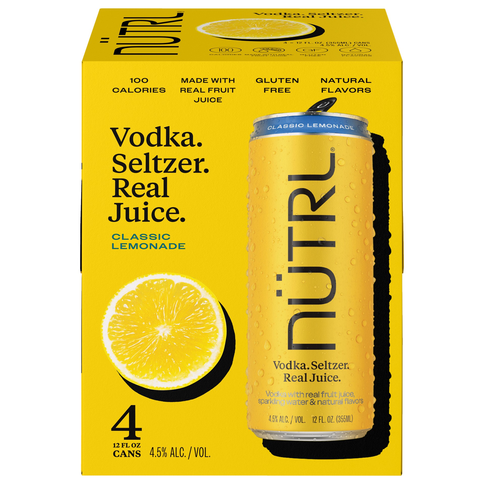 slide 4 of 4, Nutrl Seltzer Classic Lemonade Vodka Seltzer 4 - 12 fl oz Cans, 4 ct