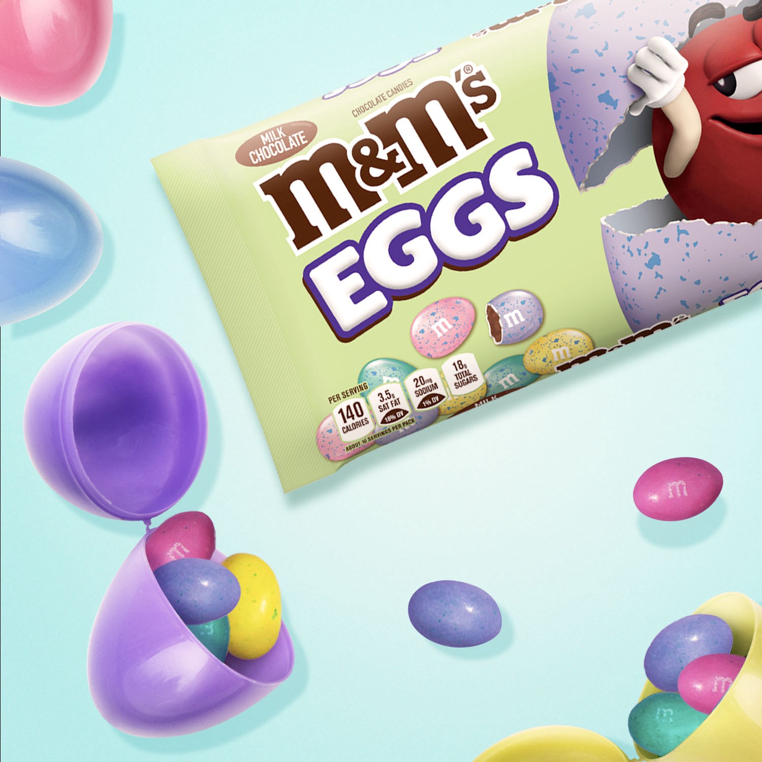 slide 6 of 8, M&M's Easter Eggs Milk Chocolate Candy Assortment, 10.13 oz Bag, 10.13 oz