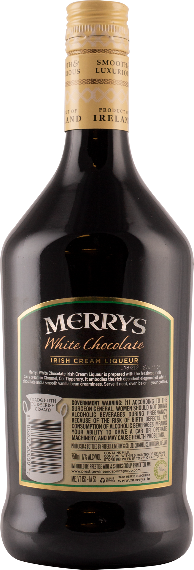slide 3 of 3, Merrys White Chocolate, 750 ml