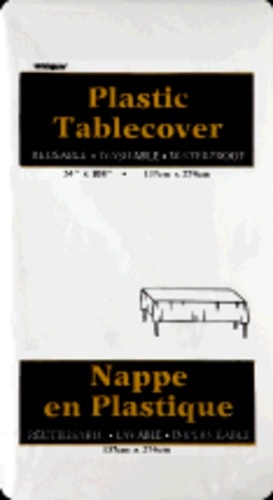 slide 1 of 1, Unique Industries White Plastic Tablecover, 1 ct
