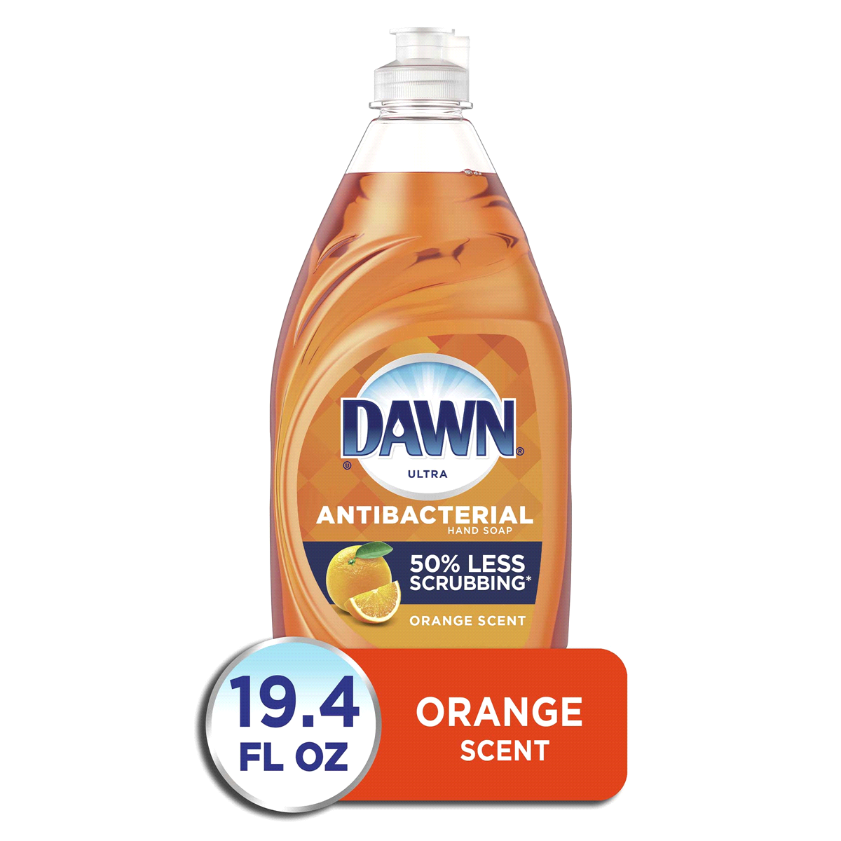 slide 1 of 1, Dawn Ultra Orange Scent Antibacterial Dishwashing Liquid Hand Soap, 19.4 fl oz
