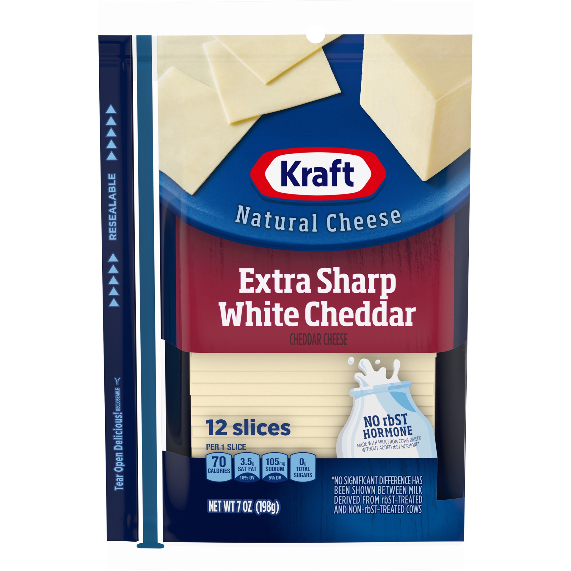 slide 1 of 8, Kraft Extra Sharp White Cheddar Cheese Slices, 12 ct Pack, 12 ct