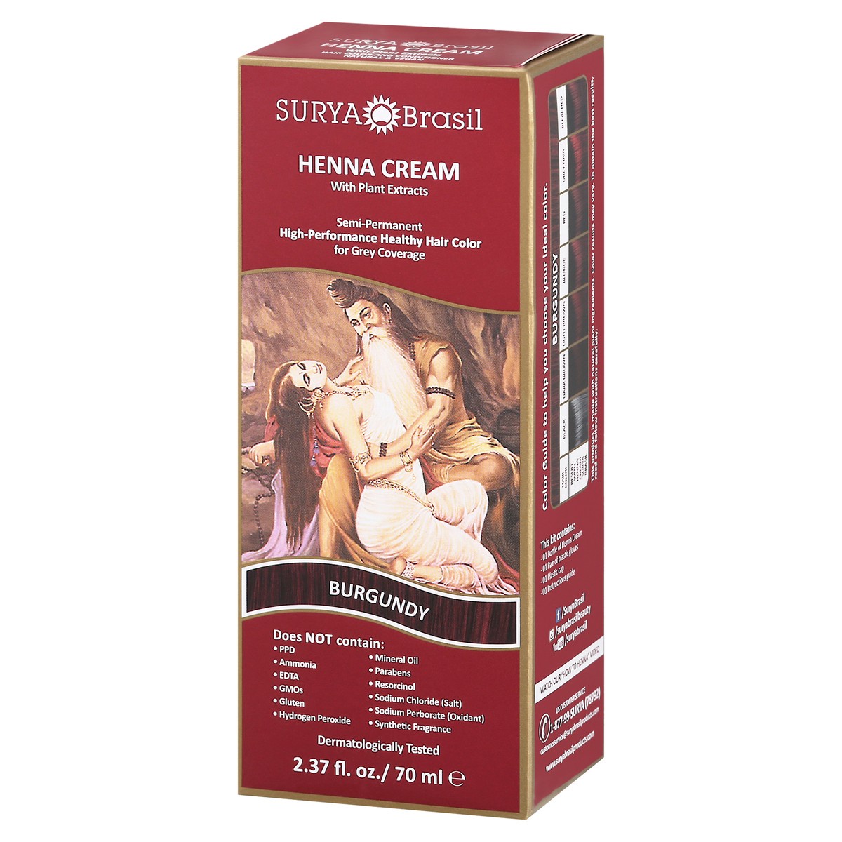 slide 3 of 9, Surya Brasil Burgundy Henna Cream with Plant Extracts 2.37 fl oz, 2.37 fl oz