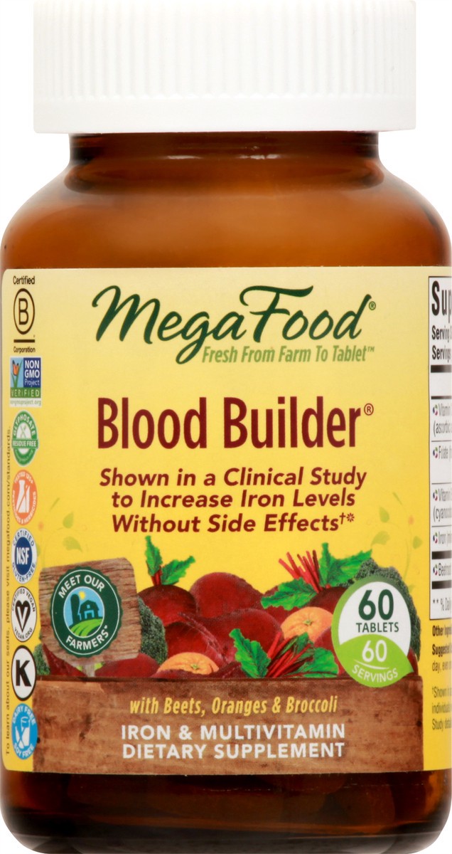 slide 3 of 12, MegaFood Tablets Blood Builder 60 ea, 60 ct