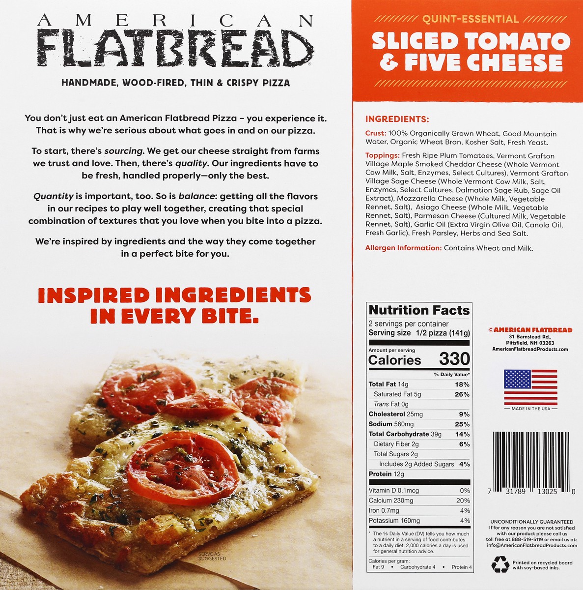 slide 8 of 9, American Flatbread Sliced Tomato & Five Cheese Pizza 10 oz, 10 oz