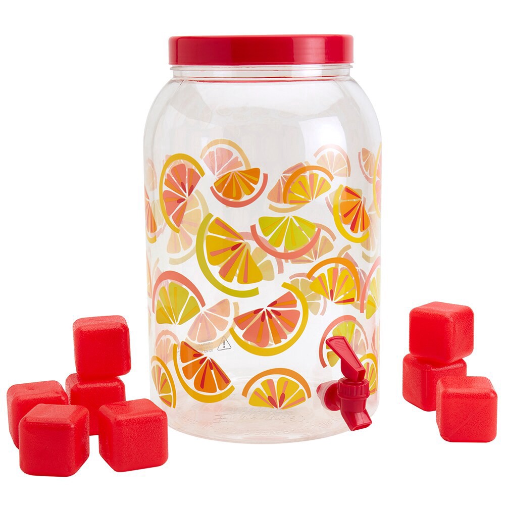 slide 4 of 4, Everyday Living Drink Dispenser with Ice Cubes – Citrus, 1 ct