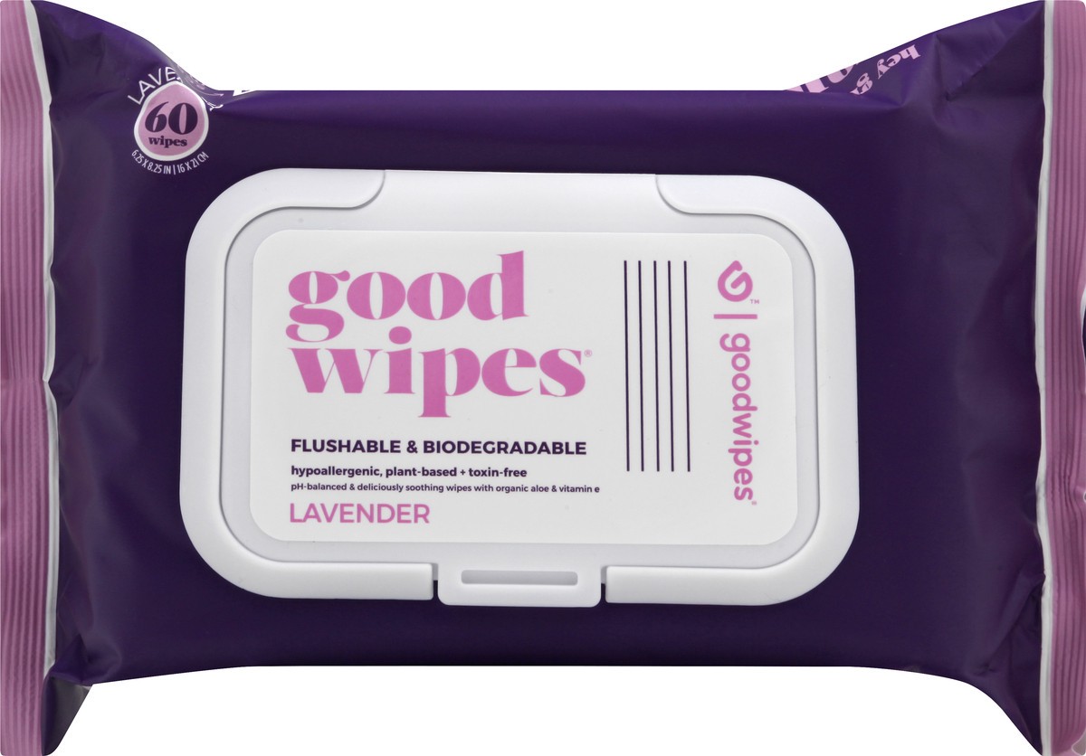 slide 10 of 12, Goodwipes Flushable & Biodegradable Lavender Wipes 60 ea, 60 ct