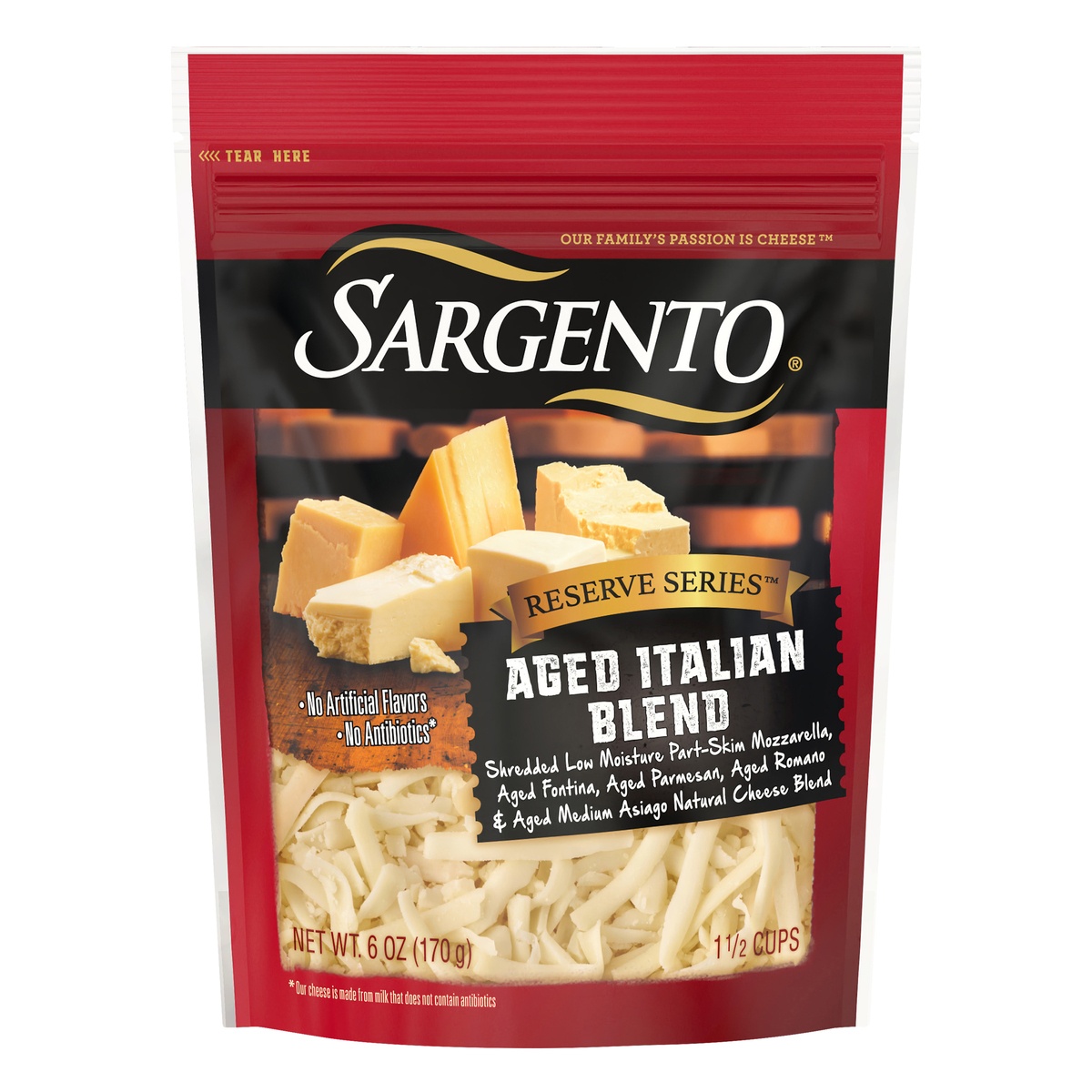 slide 1 of 8, Sargento Reserve Series Aged Italian Blend Shredded Cheese, 