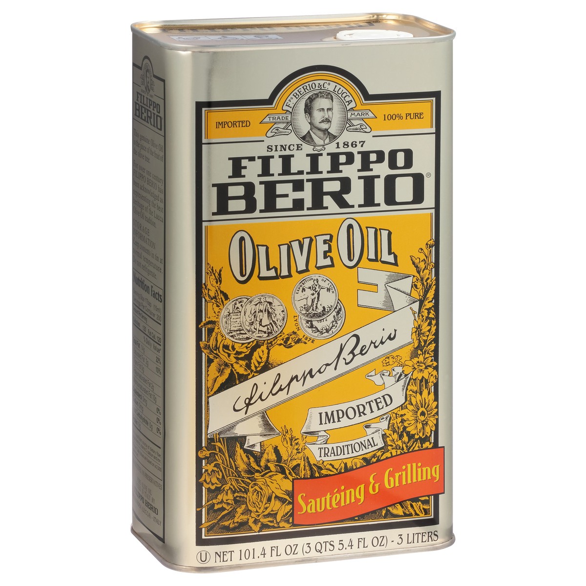 slide 3 of 9, Filippo Berio Olive Oil 101.4 fl. oz. Tin, 101 fl oz