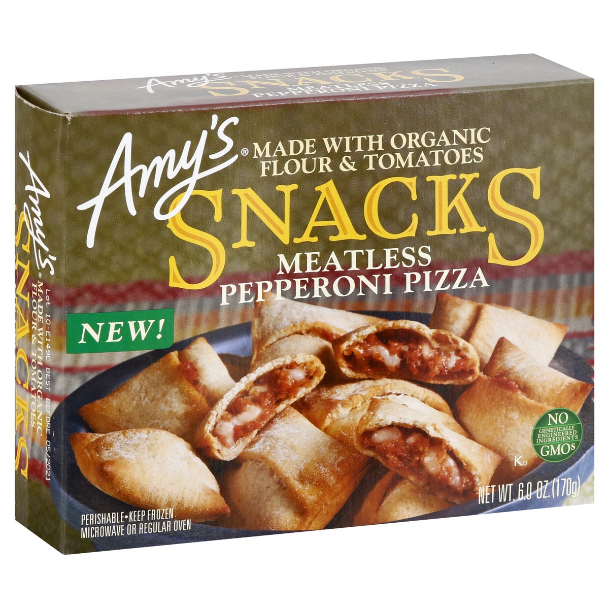 slide 2 of 10, Amy's Pepperoni Meatleass Snacks, 6 oz