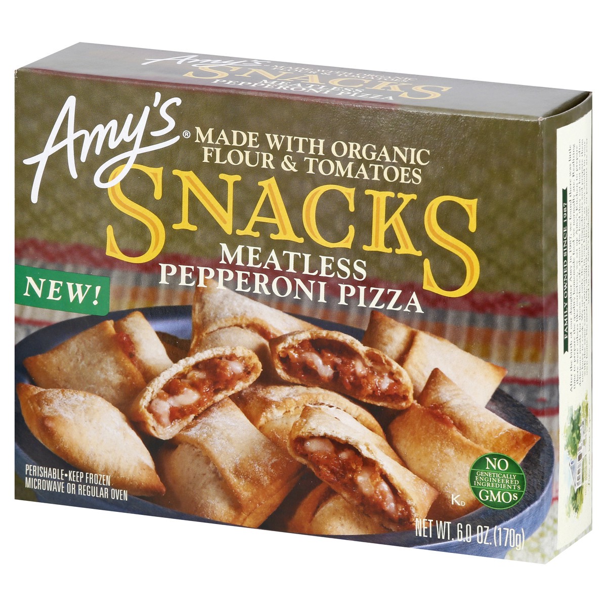 slide 3 of 10, Amy's Pepperoni Meatleass Snacks, 6 oz