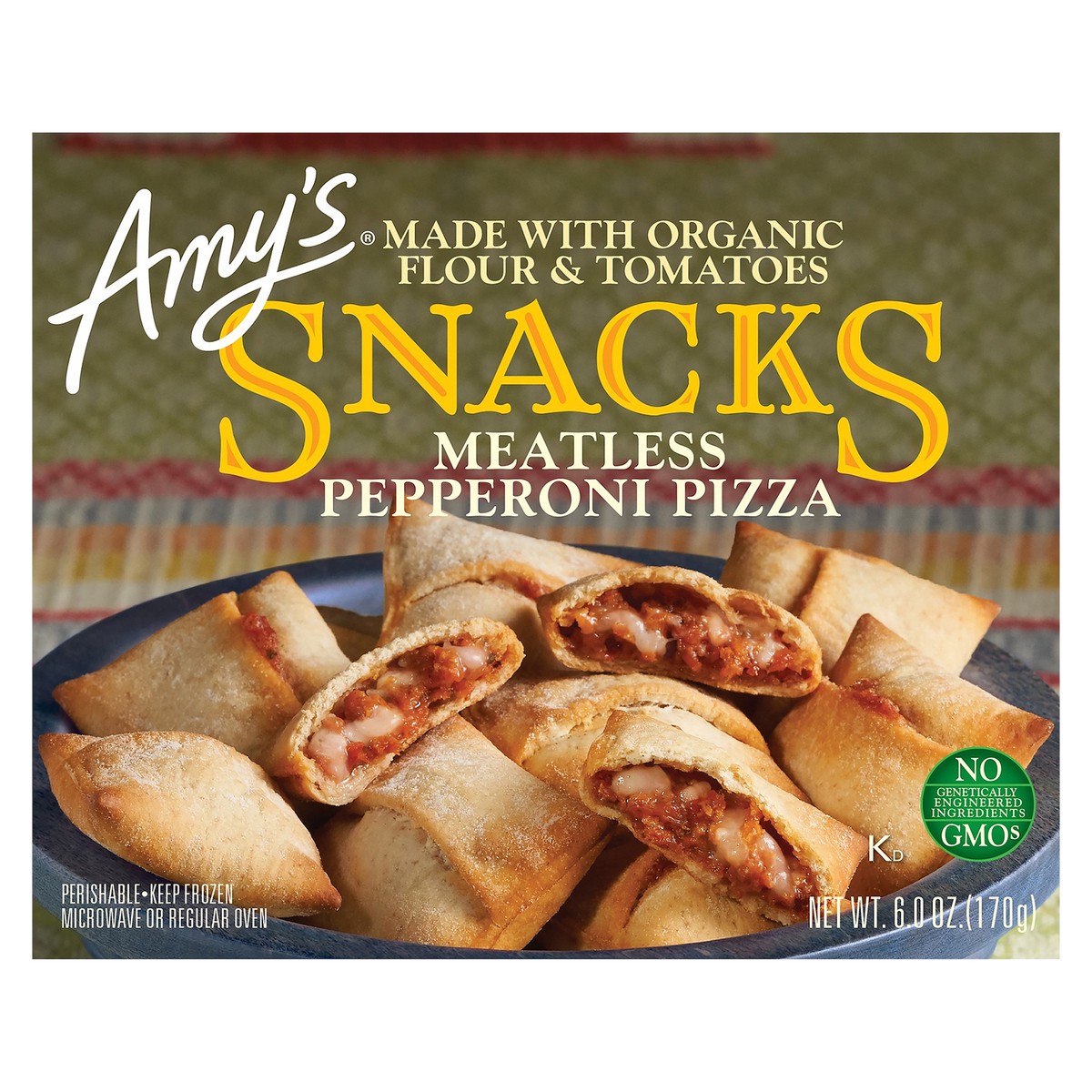 slide 1 of 10, Amy's Pepperoni Meatleass Snacks, 6 oz