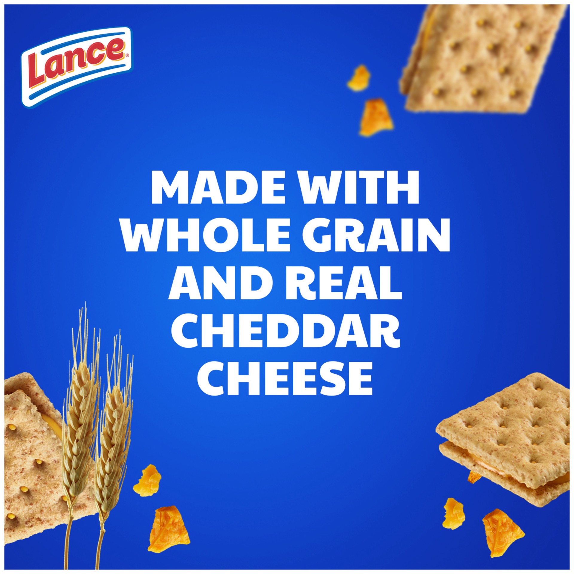 slide 8 of 9, Lance Sandwich Crackers, Made with Whole Grain Crackers, Cheddar Cheese, 8 Packs, 6 Sandwiches Each, 12 oz