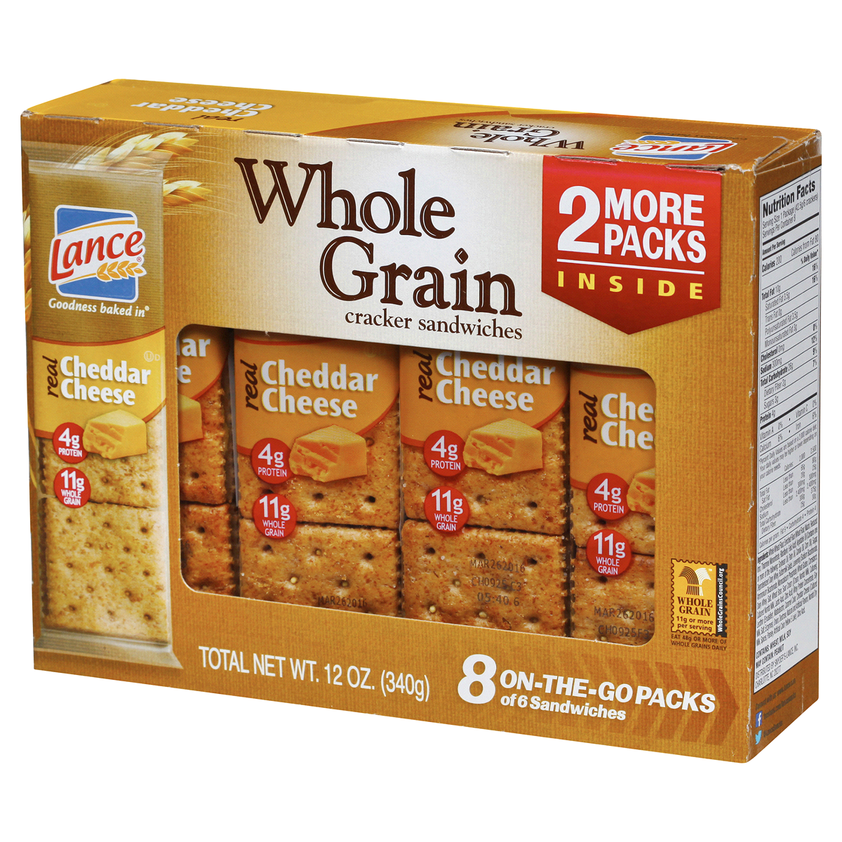 Lance Real Cheddar Cheese Whole Grain Cracker Sandwiches 12 oz Shipt