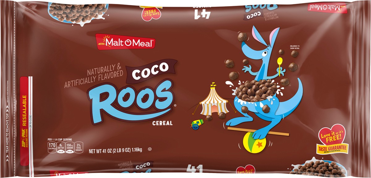 slide 2 of 11, Malt-O-Meal Coco Roos Breakfast Cereal, 41 OZ Bag, 41 oz