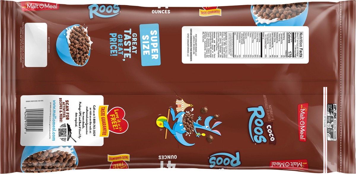 slide 8 of 11, Malt-O-Meal Coco Roos Breakfast Cereal, 41 OZ Bag, 41 oz