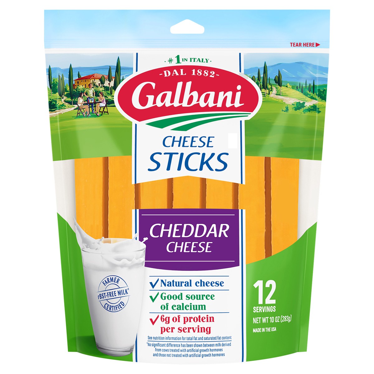 slide 1 of 7, Galbani 10oz Cheddar Sticks, 10 ct