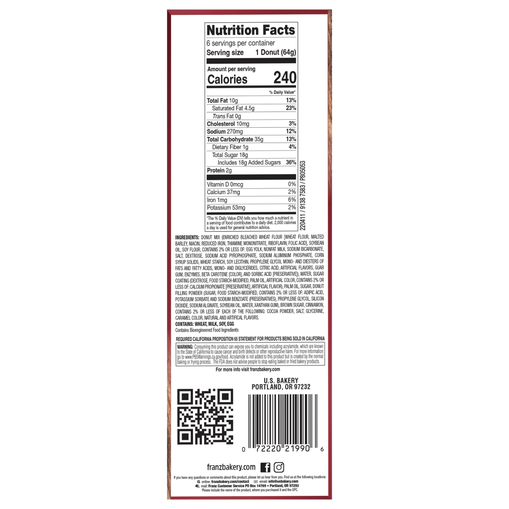 slide 3 of 3, Franz® Limited Edition Cinnamon Sugar Filled Powdered Donuts, 6 ct