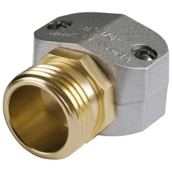 Melnor Heavy Duty Metal Male Hose Repair - Silver