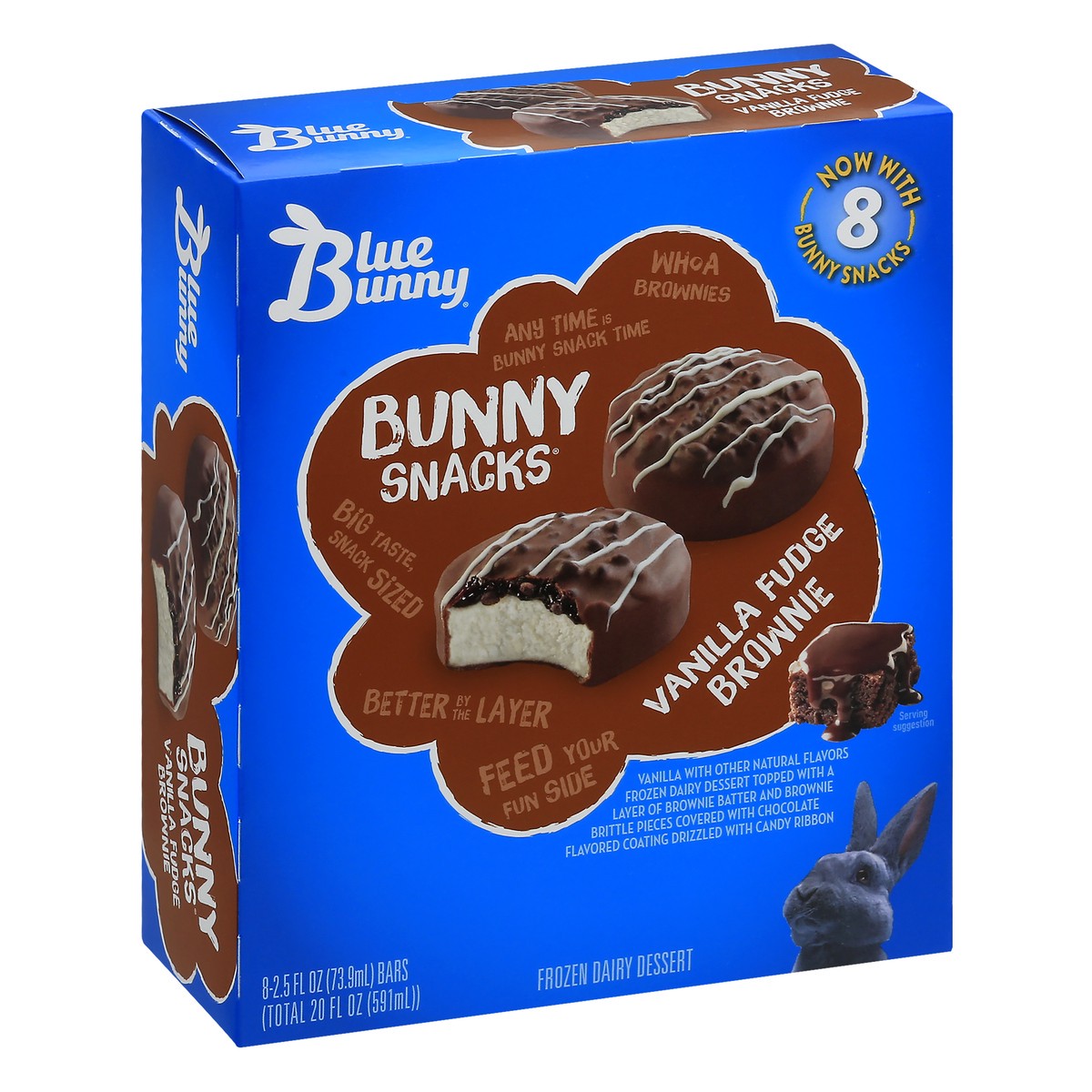 slide 6 of 13, Blue Bunny Vanilla Fudge Brownie Frozen Dairy Dessert 8.0 ea, 8 ct