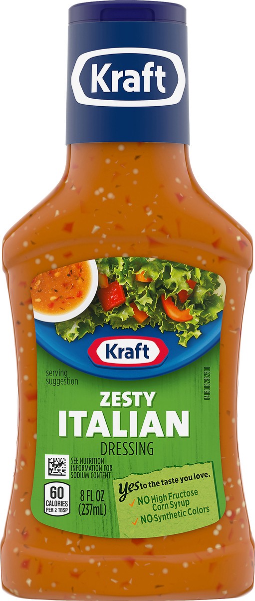 slide 9 of 9, Kraft Zesty Italian Salad Dressing, 8 fl oz Bottle, 8 fl oz