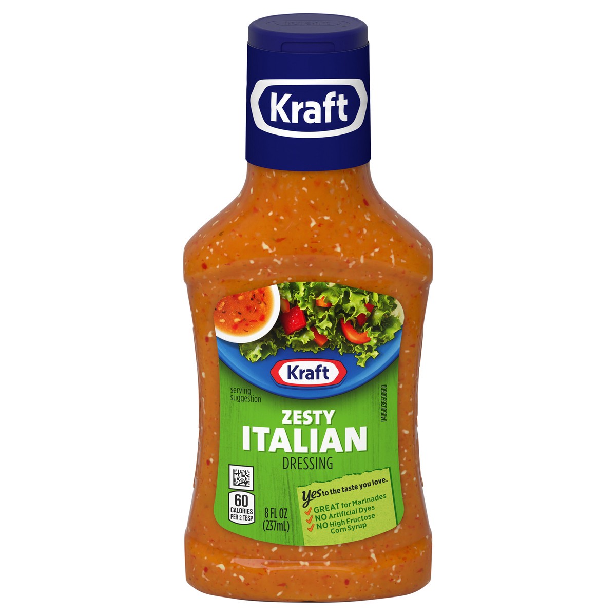 slide 1 of 5, Kraft Zesty Italian Dressing, 8 fl oz Bottle, 8 fl oz