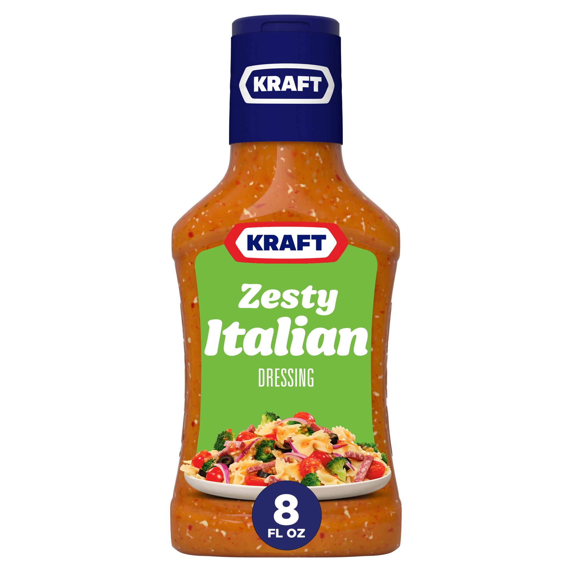 slide 1 of 5, Kraft Zesty Italian Salad Dressing, 8 fl oz Bottle, 8 fl oz